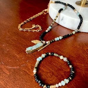 *RARE* Stella & Dot Druzy Necklace & bracelet set